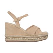 Rhinestone Sleehak Sandaal Alma EN Pena , Beige , Dames