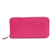 Pre-owned Leather wallets Hermès Vintage , Pink , Dames