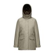 Beige Annette Mid-Length Parka K-Way , Beige , Dames