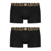 Twee-pack boxershorts met logo Versace , Black , Heren