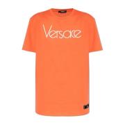 T-shirt met logo Versace , Orange , Dames
