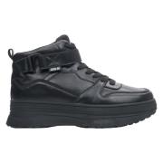 Zwarte High-Top Leren Sneakers Estro , Black , Dames