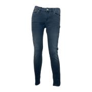 Skinny Mid-Rise Stretch Jeans Donkerblauw Denham , Blue , Dames