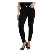 Zwarte Skinny Katoenen Denim Jeans Dolce & Gabbana , Black , Dames