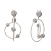 Pre-owned Fabric earrings Oscar De La Renta Pre-owned , Gray , Dames