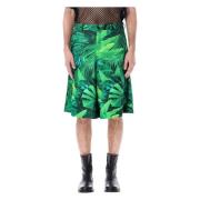 Bladprint Bermuda Shorts Comme des Garçons , Green , Heren