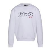 Iconische Sweater - Wit, Ronde Hals, Lange Mouwen Schott NYC , White ,...