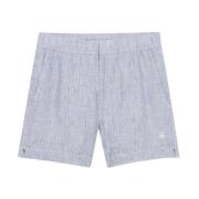 Navy Linnen Shorts Brooks Brothers , Blue , Heren