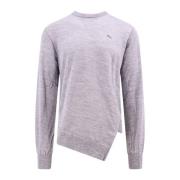 Grijze Gebreide Crew-neck Trui Comme des Garçons , Gray , Heren