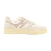 Leren Corduroy Sneakers Veters Memory Foam Hogan , Beige , Dames