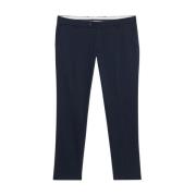 Navy Slim Fit Dubbel Gedraaide Katoenen Chino's Brooks Brothers , Blue...