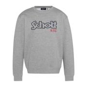 Iconische Fleece Sweater Schott NYC , Gray , Heren