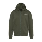 Groene Hoodie met Rits Schott NYC , Green , Heren