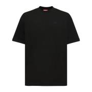 Klassiek Crew-Neck T-Shirt met Oval-D Logo Diesel , Black , Heren