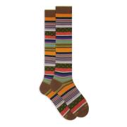 Gestreepte en gestippelde katoenen sokken Gallo , Multicolor , Dames