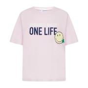 Smiley T-shirt One Life One Planet Dsquared2 , Pink , Dames