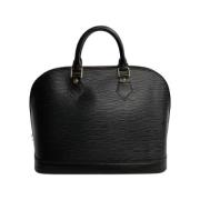 Pre-owned Leather handbags Louis Vuitton Vintage , Black , Dames