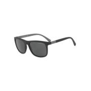 Mat Zwart Zonnebril Ea4079 Model Emporio Armani , Black , Heren