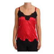 Rode Zijden Kant Camisole Dolce & Gabbana , Red , Dames