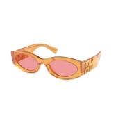 Stijlvolle Roze Lens Zonnebril Miu Miu , Pink , Unisex