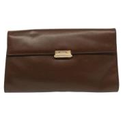 Pre-owned Leather clutches Fendi Vintage , Brown , Dames