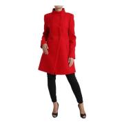 Rode Wol Trenchcoat Jas Liu Jo , Red , Dames