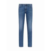 Slim Fit Stretch Katoen Denim Jeans Armani , Blue , Heren