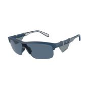 Blauw Frame Donkerblauwe Lens Zonnebril Emporio Armani , Blue , Heren