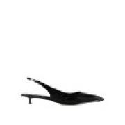 Zwarte Leren Lage Hak Pumps Pierre Hardy , Black , Dames