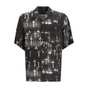 Graveyard Hawaiian Print Shirt Aries , Black , Heren