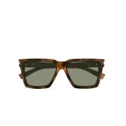 Vierkante Acetaat Zonnebril in Bruin Schildpad Saint Laurent , Brown ,...