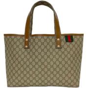Pre-owned Canvas totes Gucci Vintage , Beige , Dames