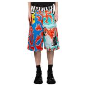 Grafisch Patroon Denim Shorts Loverboy by Charles Jeffrey , Multicolor...