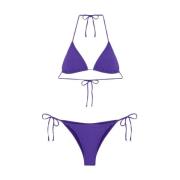 Driehoekige Top en Braziliaanse Bodem Set F**k , Purple , Dames