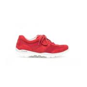Rode Textiel Sneakers Gabor , Red , Dames