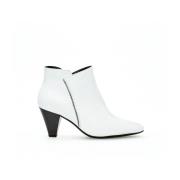 Witte Leren Moderne Enkellaarzen Gabor , White , Dames