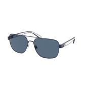 Blauw Frame Donkerblauwe Lenzen Zonnebril Polo Ralph Lauren , Blue , U...