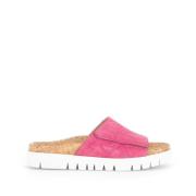 Fuchsia Leren Sandalen Gabor , Pink , Dames