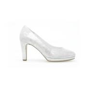 Witte Leren Pumps Gabor , White , Dames