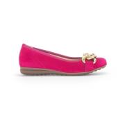 Roze fluwelen ballerina schoenen Gabor , Pink , Dames