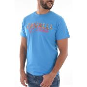 Blauw Logo T-shirt - Klassieke Stijl Cavalli Class , Blue , Heren
