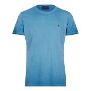Blauw Katoen Crew-Neck T-Shirt Gallo , Blue , Unisex