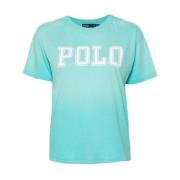 Heldere Blauwe T-shirts en Polos Ralph Lauren , Blue , Dames