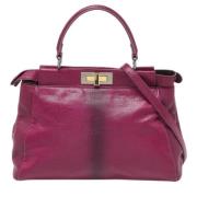 Pre-owned Leather handbags Fendi Vintage , Purple , Dames