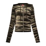 Velours hoodie F-Chinny Diesel , Gray , Dames