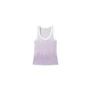 Geribbeld Jersey Top Limited Edition Twinset , Purple , Dames