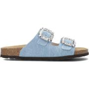 Blauwe Suède Pantoffels Lina Locchi , Blue , Dames