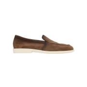 Bruine Malibu Leren Loafers Santoni , Brown , Heren