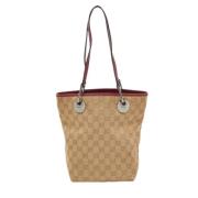 Pre-owned Leather totes Gucci Vintage , Beige , Dames