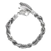 Zilveren Foxtail Ketting Armband Emanuele Bicocchi , Gray , Unisex